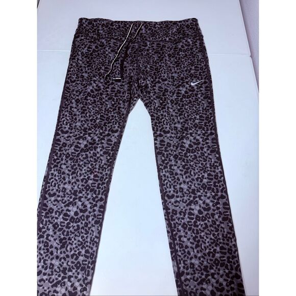 Nike Women’s Dri-FIT Leopard Print Yoga Athletic Leggings Drawstring Pocket SzXL - Picture 6 of 16